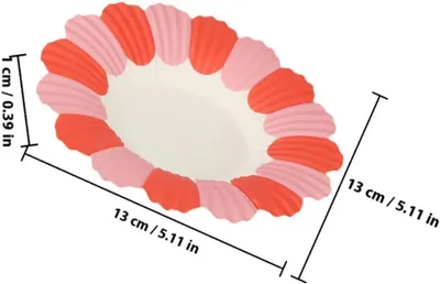 Produktbild von Leichte Einweg-Dessertteller aus Papier in Blumenform, 150 Stück, für Snacks, Popcorn, den Außenbereich und den Desserttisch
