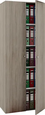 Immagine prodotto di Armadio da ufficio con 5 scomparti | mobile moderno con porte girevoli | Dimensioni ca. B. 70 x H. 178 x D. 40 cm – Vandol