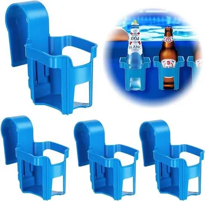 Zdjęcie produktu dla Plastikowy zestaw uchwytów na kubki do basenu, 4 sztuki, niebieski