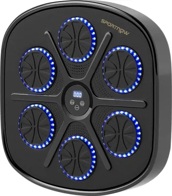 Produktbild von Musik-Boxmaschine, Rhythmisches Boxgerät, 9 Modi, Bluetooth, LED-Lichter, mit Boxhandschuhen, Schwarz