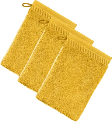Produktbild von Möve Waschhandschuh Superwuschel" 3er-Pack gold 15x20 cm"