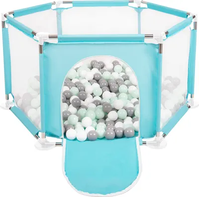 Produktbild von Selonis Sechseckiger Laufstall 400 Bälle ∅6cm Spielplatz Mit Bunten Bällen Laufgitter Für Babys Und Kinder