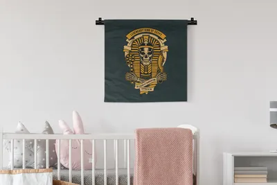 Produktbild von MuchoWow® Wandteppich Wandbehang Pharao - Skelett - Ägypten - Retro 60x60 cm Tapisserie Dekoration Wandtuch - Dekorationen - Wand Decke