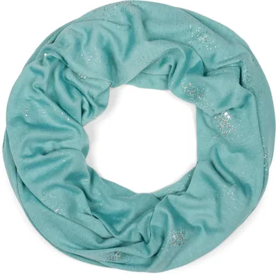 Produktbild von styleBREAKER Damen Loop Schal mit Glitzer und Pailletten Punkte, Schlauchschal, Tuch 01017075