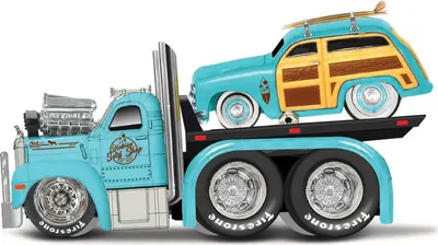 Zdjęcie produktu dla Maisto - Muscle Transports - 1953 MACK B-61 Flatbed 1950 Ford Woody, skala 1:64