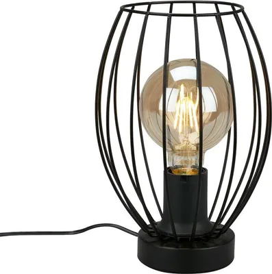 Produktbild von Tischleuchte Kabelschalter Drahtgestellt 1xE27 60W schwarz Metall Briloner