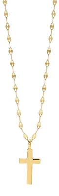 Produktbild von Mabina Halskette mit Kreuzanhänger Silber 925 goldplattiert 553889 Länge 45 cm
