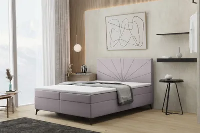 Produktbild von Boxspringbett Schlafzimmerbett PONCE 160x200cm in Stoff Riviera Flieder