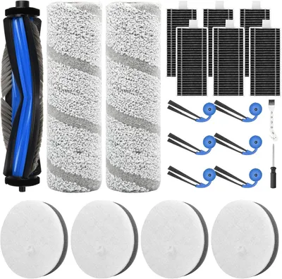 Produktbild von 21 Stück Zubehör für Ecovacs X11 OMNICYCLONE Saugroboter, Ersatzteile mit 1 Hauptbürste, 4 Wattefilter, 2 Wischwalze, 6 Filter, 6 Seitenbürsten, 1 Reinigungsbürste, 1 Schraubendreher