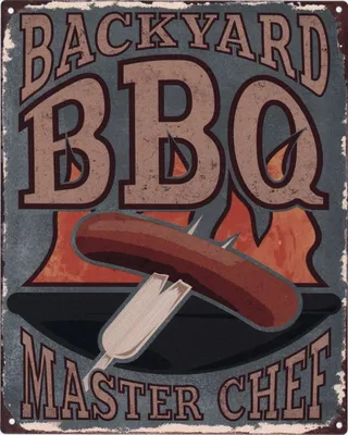 Produktbild von Moritz Deko Blechschild Backyard BBQ Chef 20 x 25 cm Metallschild Retro Vintage