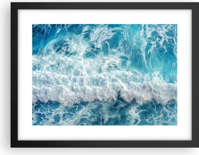Produktbild von Gerahmtes Poster - Schwarzer Rahmen - Meer Welle Ozean - 40x30 cm - Wand Bild - Wanddeko - Wandbilder - Kunstposter - Wandposter - Bilderrahmen - Bilder - Kunstdruck - Wandbild - P2BAA40x30-4067