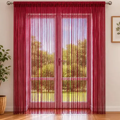 Immagine prodotto di Tenda a filo per finestre e porte, dimensioni 100 x 200 cm, 100% poliestere, con passante per il fissaggio