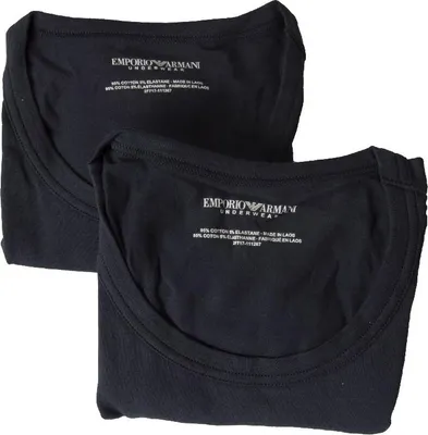 Immagine prodotto di T-shirt uomo EMPORIO ARMANI confezione 2 pezzi maglia mezza manica girocollo cotone elasticizzato articolo 111267 2F717, EUR S - CN 165/88A - BR P - MX CH, Cotone 95%,Spandex 5%