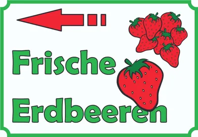 Produktbild von Verkaufsschild Schild Erdbeeren links A0 (841x1189mm)