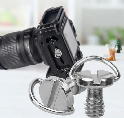 Produktbild von 5 Stück 1/4 Zoll Kamera Stativschrauben, aus Edelstahl, Schnellwechselplatte, Klapp C-Ring Adapter, für Stativ und Einbeinstativ