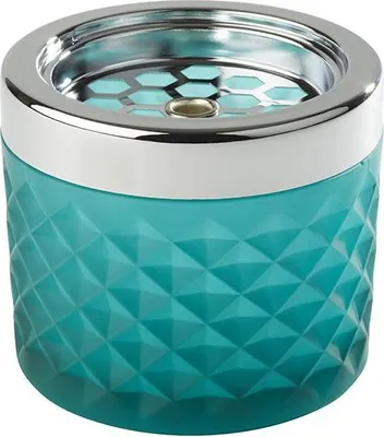 Produktbild von APS 584 Windaschenbecher NEBULA, Glas/Metall, Ø 9,5 cm, Höhe 8 cm, türkis