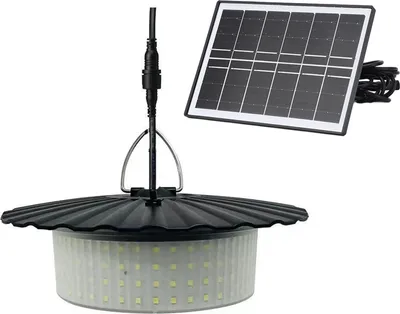 Produktbild von Solar Pendelleuchte Wasserdichtes LED Schuppenlicht 5 Lichtmodi Bewegungssensor Timer Pendelleuchte mit Fernbedienung für Innen Außen Garten