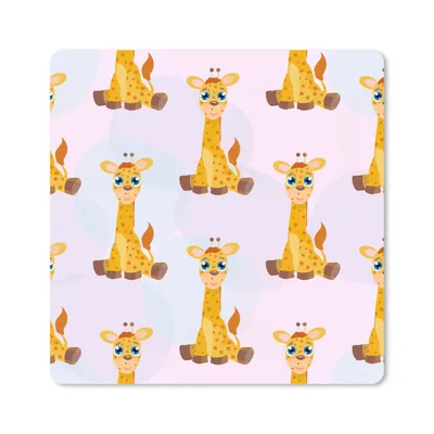 Produktbild von MuchoWow® Mauspad Mousepad Giraffe - Muster - Kinder 30x30 cm - Mousepads - Maus Mat - Pad - Mausunterlage - Gaming