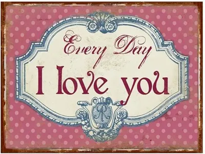 Produktbild von Vintage Blechschild - Every Day I Love You Wandschschild Metall