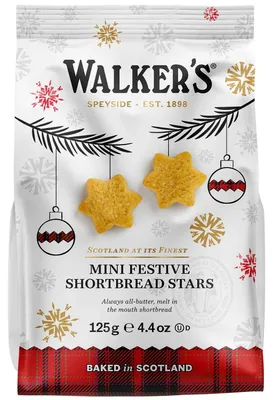 Produktbild von Walker's Mini Festive Shortbread Stars 125g