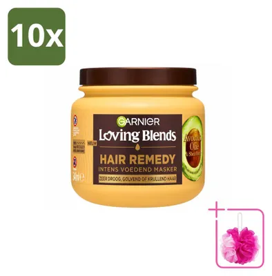 Imagen del producto de 10 mascarillas capilares Garnier Loving Blends, aceite de aguacate y manteca de karité, 340 ml - Paquete ahorro - 10 unidades