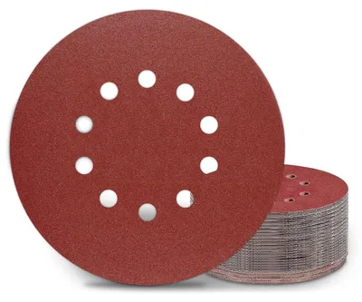 Immagine prodotto di Carta abrasiva, 25 pezzi, grana P150, 225 mm, con sistema di fissaggio a velcro, 10 fori, per levigatrici per cartongesso