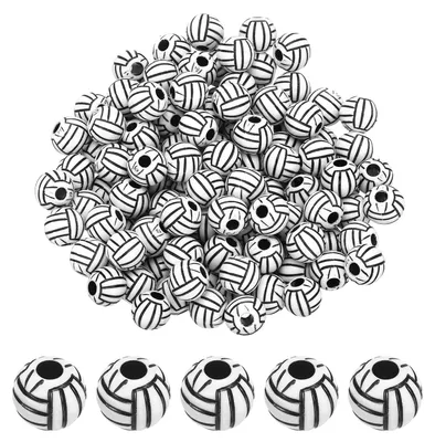 Sportperlen Acryl 12 mm, 200 Stück, Volleyball, Basteln