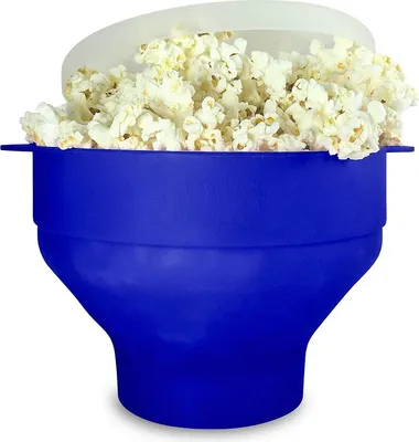 Immagine prodotto di INF Ciotola per popcorn in silicone pieghevole Blu