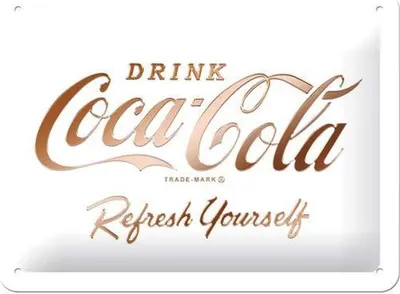 Zdjęcie produktu dla Metalowy Plakat 15 X 20Cm Coca-Cola Logo White