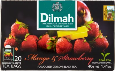 Produktbild von Dilmah Mango & Strawberry Ceylon Black Tea 40 G (20 X 2 G)