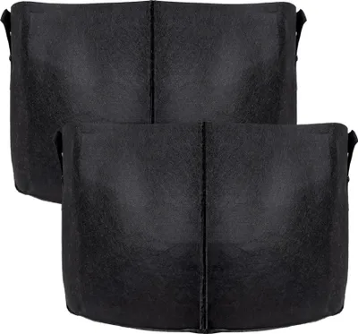 Produktbild von Intirilife 2x Vlies Pflanzsack in 75 Liter - 20 Gallon - 55 x 30 cm – Pflanzen Übertopf aus Vliesstoff mit Tragegriffen für Garten, Gewächshaus uvm. – Pflanzkübel Pflanzgefäß Pflanzbeutel