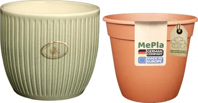 Produktbild von MePla - Set - Übertopf Belice ø21 + Pflanztopf ø20 - Aquamarin