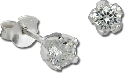Produktbild von SilberDream Ohrstecker für Damen 925 Silber weiß Zirkonia Ohrringe 5mm SDO8505W