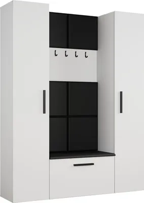 Produktbild von Masseno Garderobe-Set MODULO 160,6/204/40 cm Modern Garderobenschrank Weiß