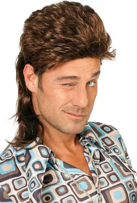 Zdjęcie produktu dla Klausi Mantafahrer Peruka z fryzurą mullet, brązowa