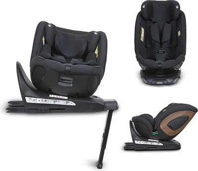 Produktbild von Novi Daniel Premium Wood i-Size Kindersitz (R129) – 360° drehbar – ab Geburt bis 150 cm – vorwärts & rückwärtsgerichtet - Schwarz