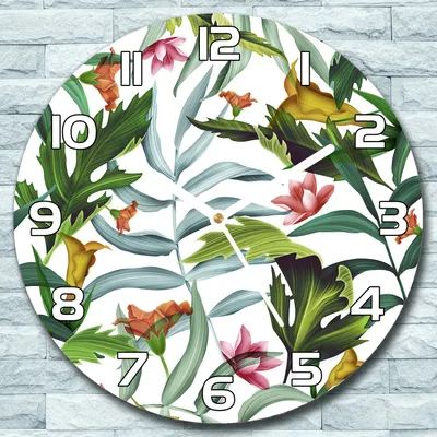 Produktbild von Wanduhr aus Glas Rund fi 30 Blätter Farbenfrohe Quarz Deko Schlafzimmer Büro