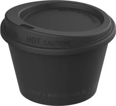 Image de Gobelet à café sans BPA "ToGo" 100 ml - Gobelet réutilisable au goût neutre - Gobelet Coffee-to-go 100 % recyclable avec fermeture sûre - Noir