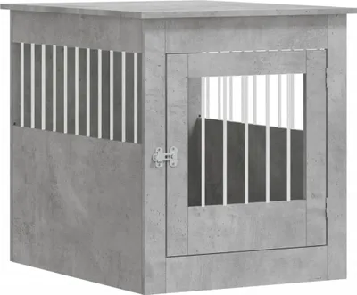 Zdjęcie produktu dla vidaXL Klatka dla psa w stylu meblowym betonowa szara 64,5x80x71 cm materiał drewnopochodny