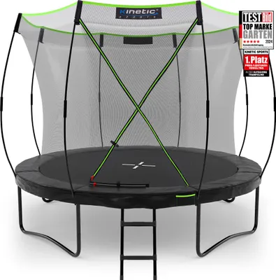 Produktbild von KINETIC SPORTS Trampolin Outdoor 'Ultimate Pro' Ø 244/305/366/427 cm – Gartentrampolin, Kindertrampolin mit Leiter, bis zu 160 kg