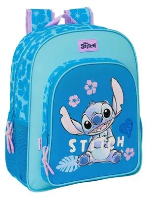 Productafbeelding van Safta Disney Stitch rugzak, 38 cm, geschikt voor gebruik met een trolley – kinderrugzak met flessenvakken