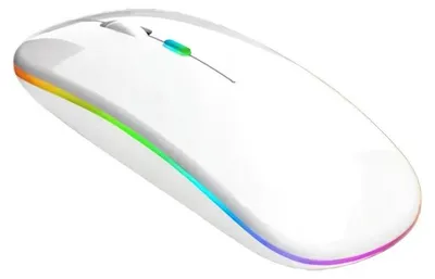 Produktbild von Verk 06294: Kabellose optische Maus, LED RGB, weiß