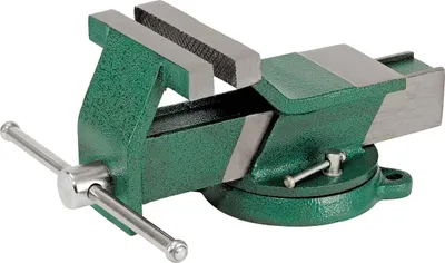 Produktbild von Schraubstock 125 mm Backenbreite, drehbar, mit gefrästen Spannbacken, Stahl