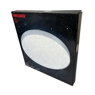 Productafbeelding van Briloner LED-plafondlamp Flame Star, zilver, Ø 38,7 cm, met sterrenhemel