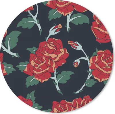 Produktbild von MuchoWow® Mauspad Mousepad Rosen - Blume - Muster - Rot 40x40 cm - Mousepads - Maus Mat - Pad - Mausunterlage - Schreibtisch Accessoires