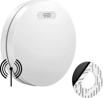 Produktbild von SAVS SM11R4 Funkvernetzter Rauchmelder – 10 Jahre Batterie – Extra flaches Design – Kein LED-Licht – Montage ohne Bohren
