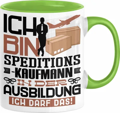 Produktbild von Speditionskaufmann Ausbildung Tasse Geschenk Ich Bin Speditionskaufmann In Der Ausbildung Ich Darf Das Geschenkidee Spruch (Grün)