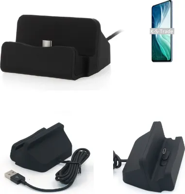 Produktbild von K-S-Trade Docking-Station kompatibel mit Xiaomi Mi 11i Ladestation Dock Ladegerät Docking Station Tischständer Ständer inkl. USB Typ C Kabel