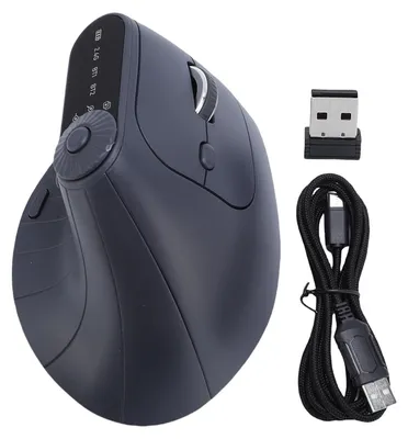 Immagine prodotto di Mouse verticale wireless ergonomico con Bluetooth e doppia modalità 2,4 GHz, DPI regolabile, ricaricabile, clic silenzioso, per laptop e desktop.
