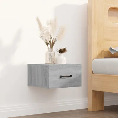 Produktbild von The Living Store Wand-Nachttisch Grau Sonoma 35x35x20 cm